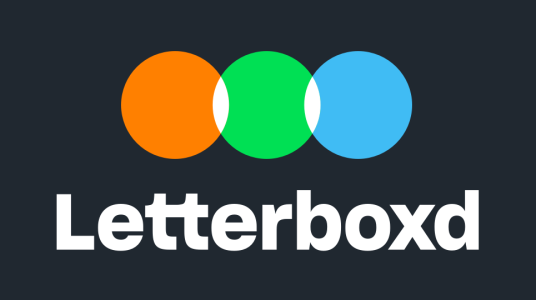 letterbozd logo; written with white letters Letterboxd below orange, green, blue dots.